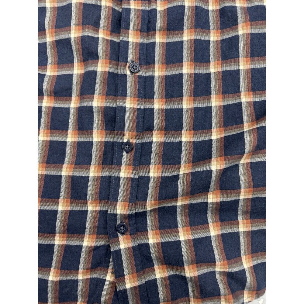 Patagonia Organic Cotton Plaid Shirt‎ Blue Orange Plaid Men's Medium Button Down - Picture 2 of 3